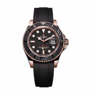 Rolex Yacht-Master 40 116655 Super Clone : Everose Gold Black Dial Oysterflex 40mm