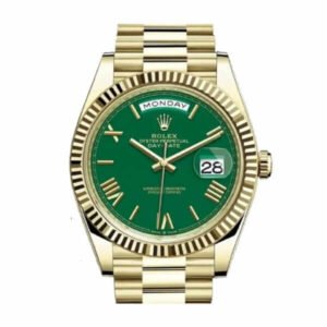 Rolex Day-Date 40 228238 Super Clone : 40mm Yellow Gold Green Roman Numeral Dial