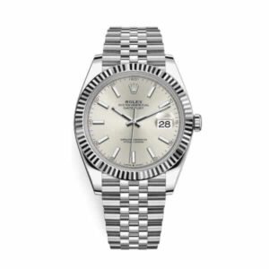Rolex Datejust 41 126334SSJ Super Clone : White Rolesor Fluted Bezel Silver-Grey Dial 41mm