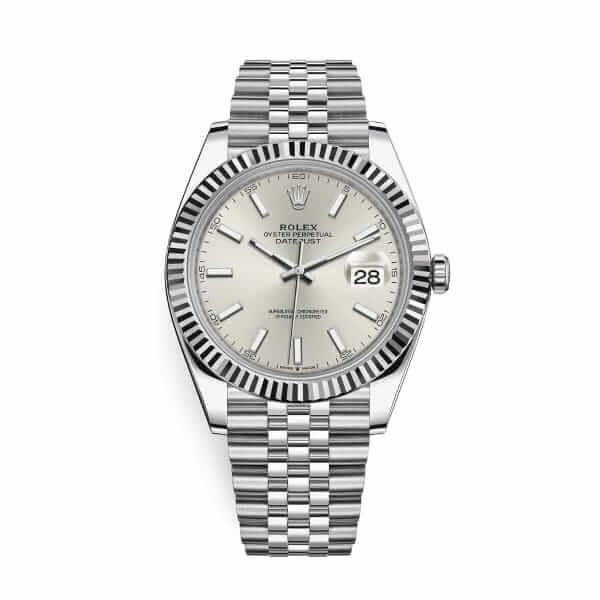 Rolex Datejust 41 126334SSJ Super Clone : White Rolesor Fluted Bezel Silver-Grey Dial 41mm