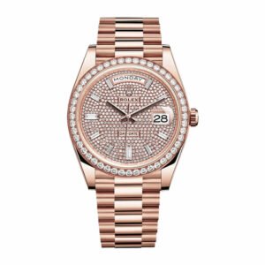 Rolex Day-Date 228345RBR Super Clone : 40mm Everose Gold Diamond Roman Bezel President