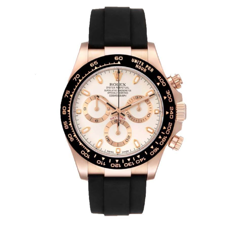 Rolex Cosmograph Daytona 116515LN Super Clone: 40mm Everose Gold Oysterflex Black Dial