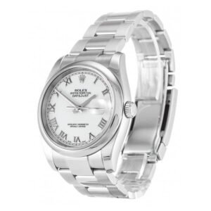 Rolex Datejust 116200 Super Clone : Steel Smooth Bezel White Dial 36mm