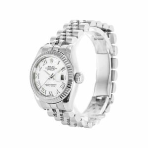 Rolex Lady-Datejust 179174 Super Clone : 26mm White Rolesor Roman Dial
