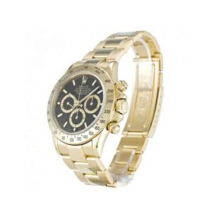 Rolex Daytona 16528 Super Clone: 40mm Yellow Gold Black Dial Cosmograph