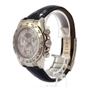 Rolex Daytona 116519 Super Clone: 40mm White Gold White Roman Dial