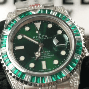 Rolex Submariner 116610LV Super Clone : Iced-Out Hulk Green Dial 40mm