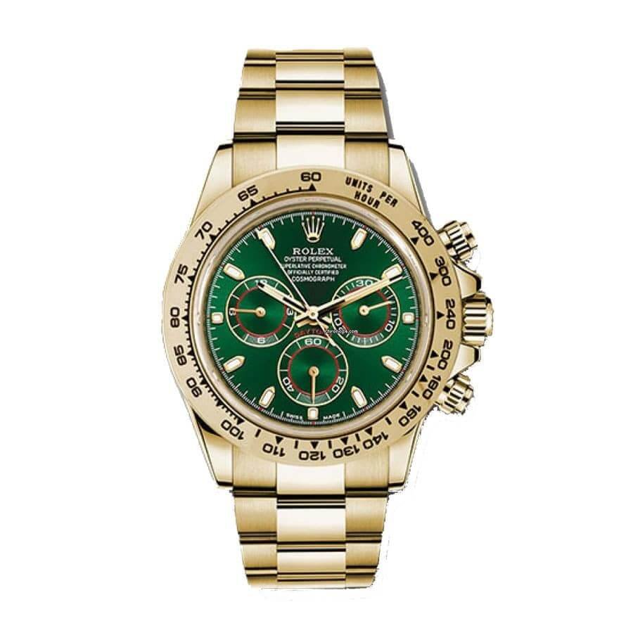 Rolex Daytona 116508-0013 Super Clone: Cosmograph Yellow Gold Green Dial