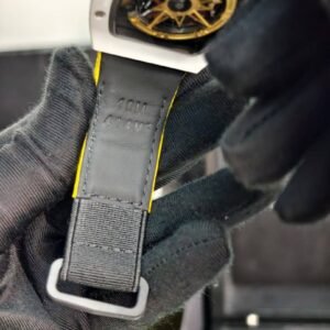 Richard Mille RM 88 Smiley White Ceramic Super Clone Watch – Skeleton Dial Yellow Strap