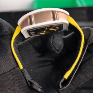 Richard Mille RM 88 Smiley White Ceramic Super Clone Watch – Skeleton Dial Yellow Strap