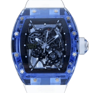 Richard Mille RM 35-01 Super Clone Rafael Nadal Blue NTPT Carbon with White Rubber Strap