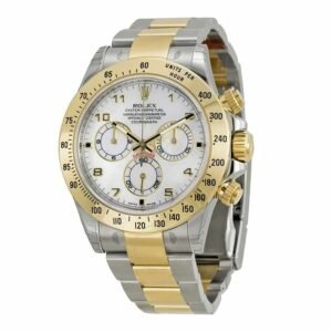 Rolex Daytona 116523 Super Clone: 40mm Two-Tone White Dial Chronograph