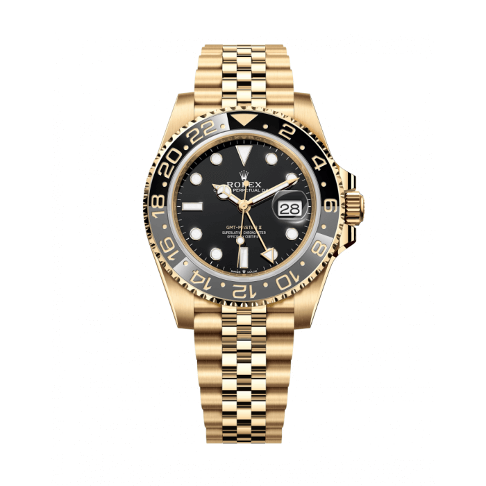 Rolex GMT-Master II 116718LN Super Clone: Yellow Gold Black Dial Jubilee
