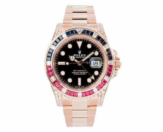 Rolex GMT-Master II 126755SARU Super Clone: Everose Gold Gem-Set 40mm