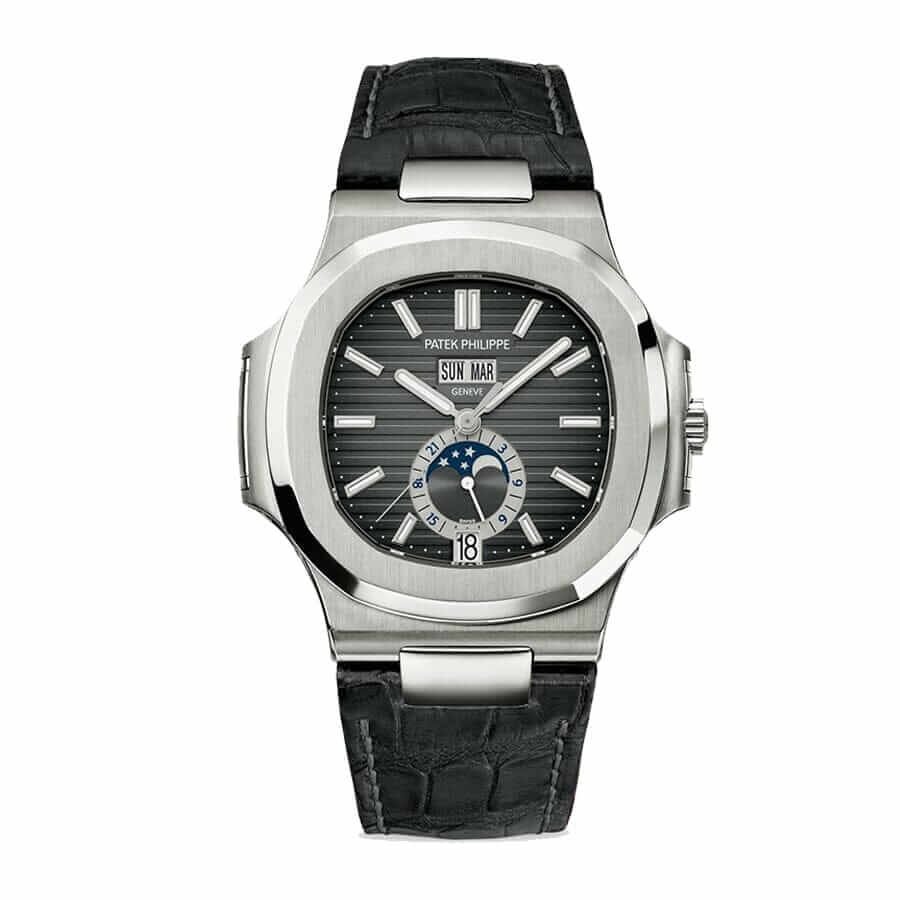 Patek Philippe Super Clone Grey Leather