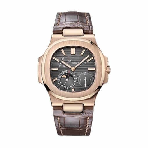 Patek Philippe Super Clone Nautilus Gold Leather