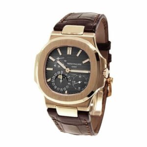 Patek Philippe Super Clone Nautilus Gold Leather