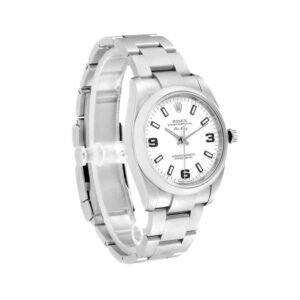Rolex Air-King 114200 Super Clone : 34mm Stainless Steel White Dial Smooth Bezel