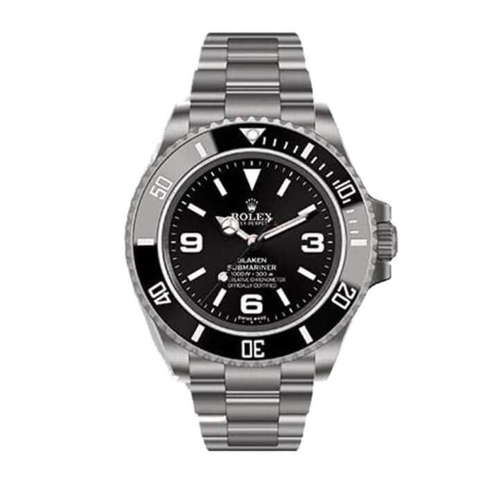 Rolex Submariner Super Clone 6190 Blaken : Blacked-Out 40mm Black Dial