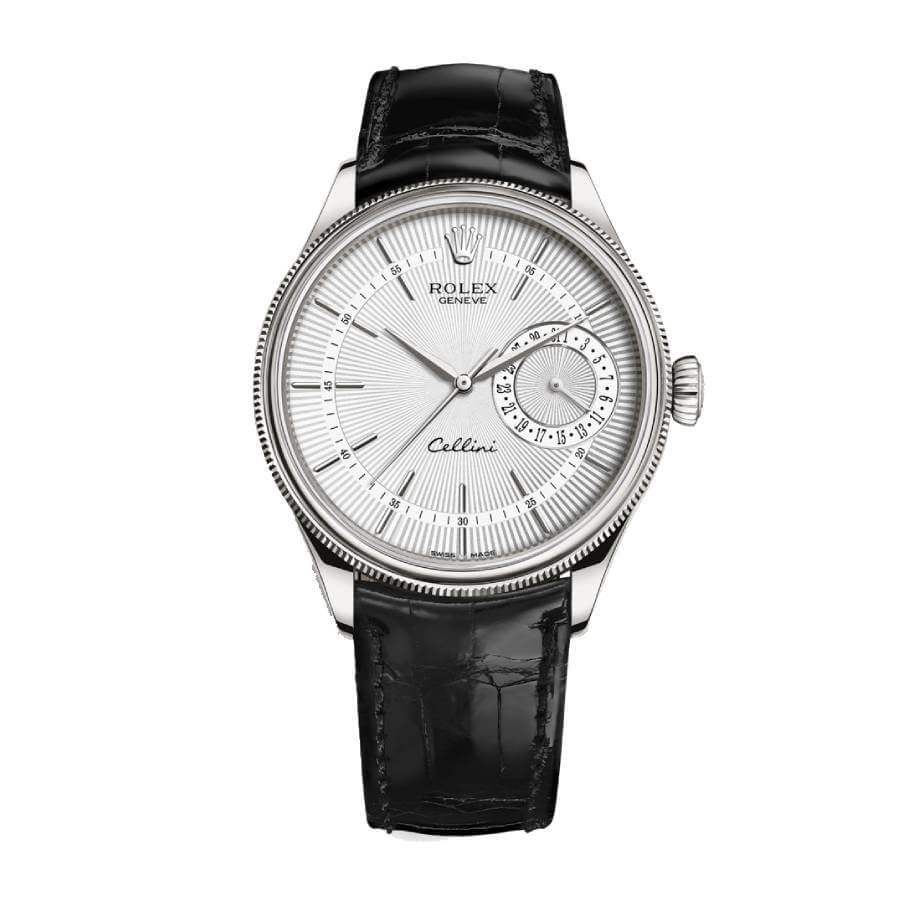 Rolex Cellini 50509 Super Clone : 39mm White Gold Black Roman Dial Dress Watch