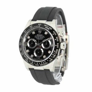 Rolex Daytona 116519LN Super Clone: 40mm White Gold Diamond Dial on Oysterflex