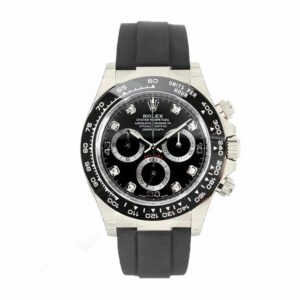 Rolex Daytona 116519LN Super Clone: 40mm White Gold Diamond Dial on Oysterflex