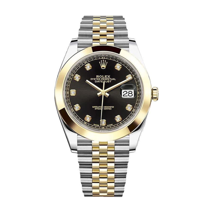 Rolex Datejust 41 126303 Super Clone : Two-Tone Black Diamond Dial Jubilee