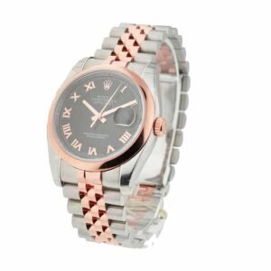 Rolex Datejust 116201 Super Clone : Two-Tone Everose Roman Black Dial 36mm | Super Clone Watches
