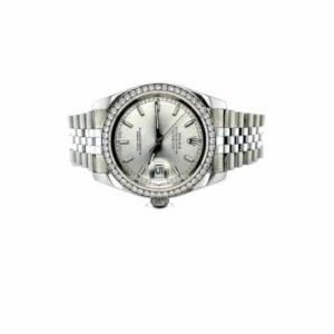 Rolex Datejust 116284 Super Clone : Diamond Bezel Silver Dial 36mm