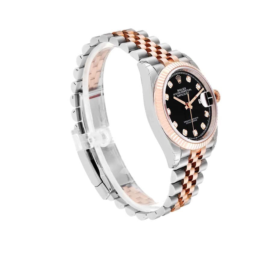 Rolex Datejust 126231 Super Clone : Everose Rolesor Fluted Bezel Chocolate Dial 36mm