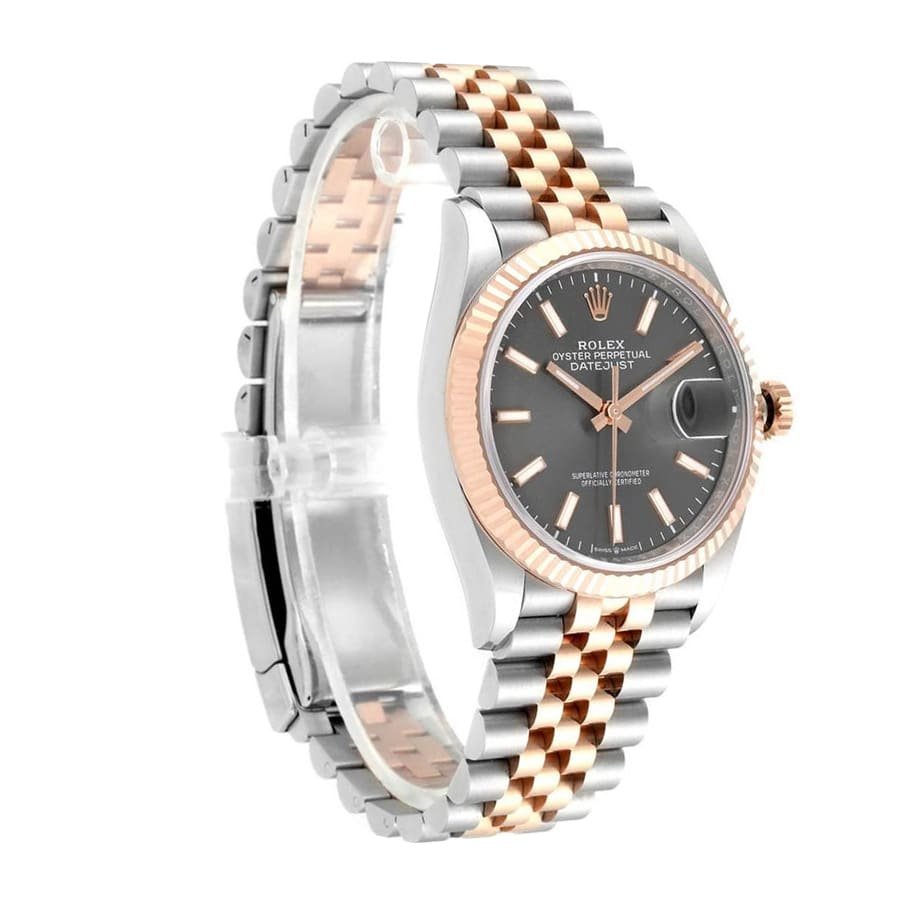 Rolex Datejust 126231 Super Clone : Everose Rolesor Fluted Bezel Sundust Dial 36mm