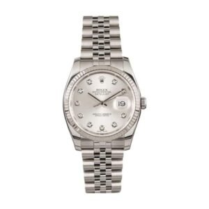 Rolex Datejust 116234-0084 Super Clone : Steel Fluted Bezel Silver Dial 36mm