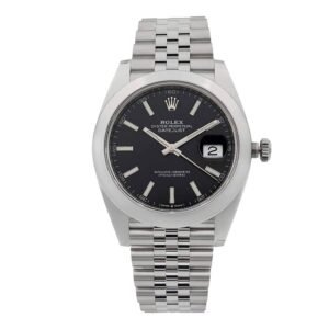 Rolex Datejust 116234 Super Clone : White Rolesor Fluted Bezel Black Dial 36mm