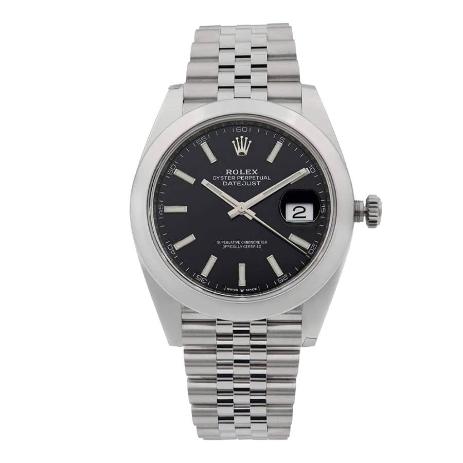 Rolex Datejust 116234 Super Clone : White Rolesor Fluted Bezel Black Dial 36mm