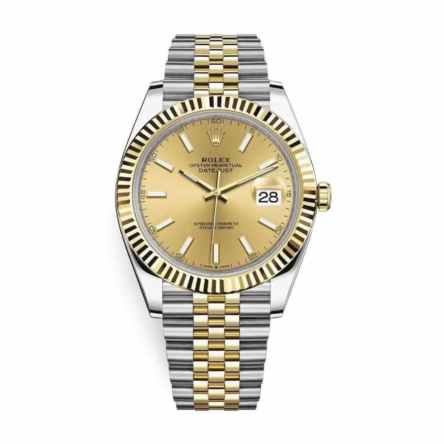 Rolex Datejust 41 Super Clone : Two Tone Champagne Dial 41mm