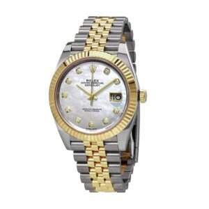 Rolex Datejust 41 126333 Super Clone — Two-Tone Fluted Bezel Mother of Pearl Dial 41mm