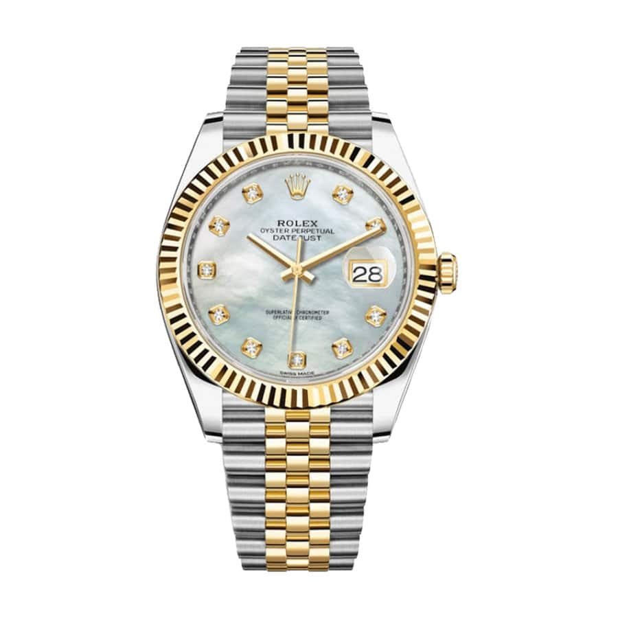 Rolex Datejust 41 126334 Super Clone : Steel White Dial Fluted Bezel Jubilee