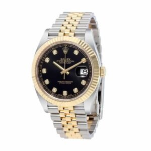 Rolex Datejust 41 126333 Super Clone : Two-Tone Steel Gold Black Diamond Dial Jubilee