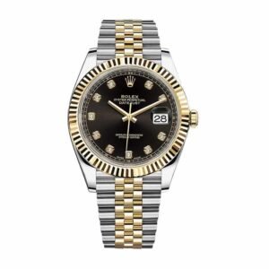 Rolex Datejust 41 126333 Super Clone : Two-Tone Steel Gold Black Diamond Dial Jubilee