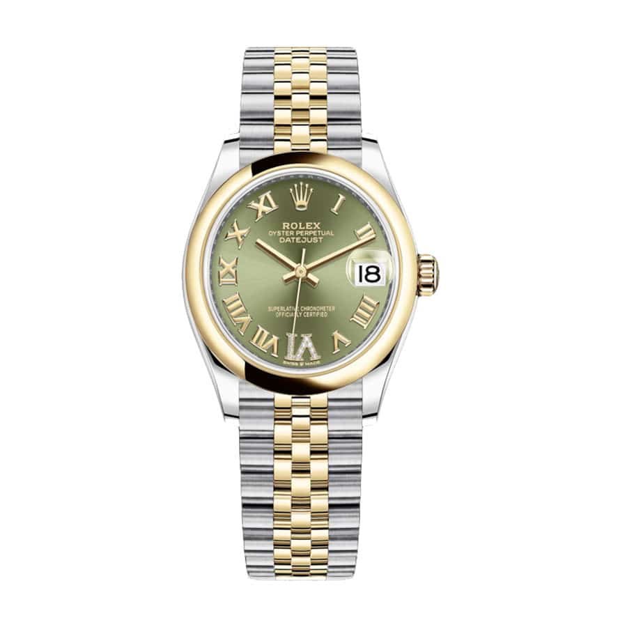 Rolex Datejust 41 126334 Super Clone: Steel Fluted Bezel Green Roman Dial
