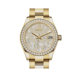 Rolex Datejust 31 278288RBR Super Clone : Yellow Gold Diamond Bezel Butterfly Dial