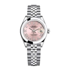 Rolex Lady-Datejust 279160 Super Clone : Steel Smooth Bezel Pink Dial 28mm
