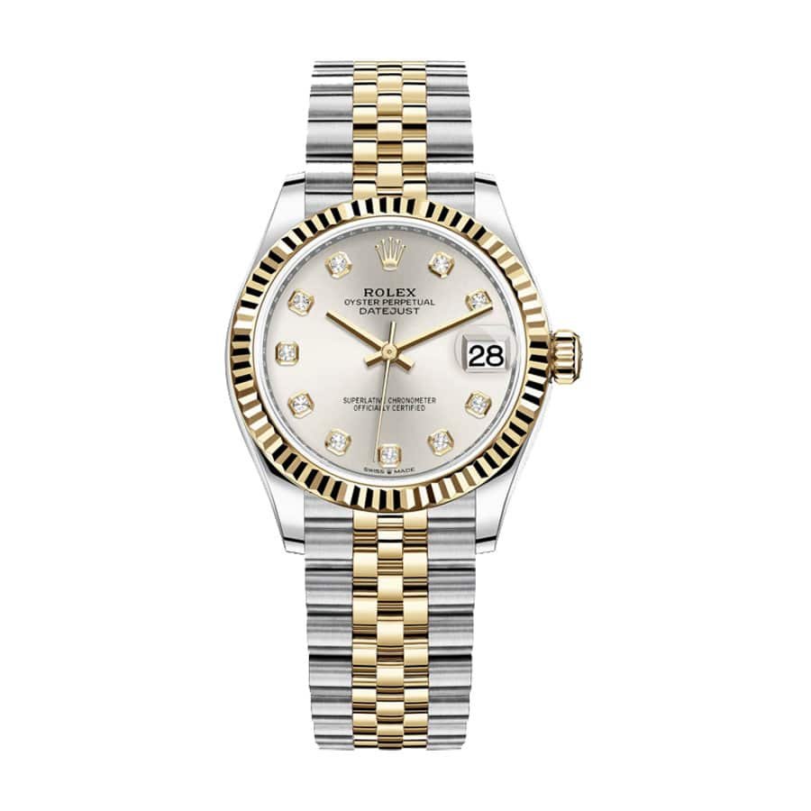 Rolex Lady-Datejust 279173 Super Clone : Two-Tone Diamond Silver Dial 28mm