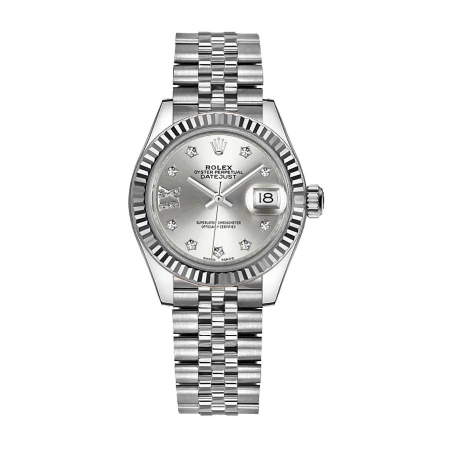 Rolex Datejust 41 126334 Super Clone : Steel Fluted Bezel Silver Dial Jubilee