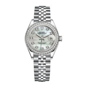 Rolex Lady-Datejust 28 279384RBR Super Clone : White Rolesor Diamond Mother-of-Pearl Dial Jubilee