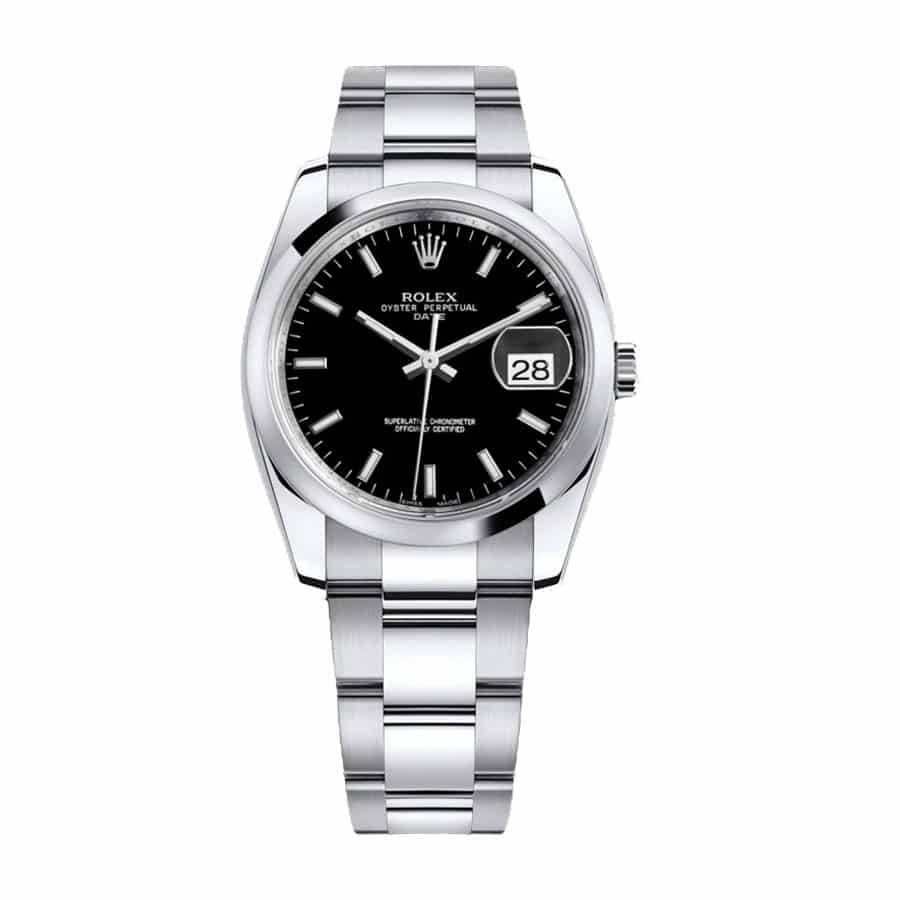 Rolex Datejust 115200-0004 Super Clone : Smooth Bezel Black Dial 36mm