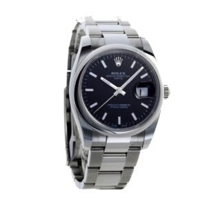 Rolex Datejust 115200-0004 Super Clone : Smooth Bezel Black Dial 36mm