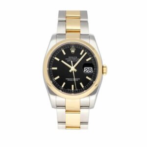 Rolex Datejust 36 116203 Super Clone : Two-Tone Yellow Gold Black Dial Oyster