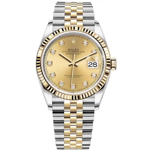 Rolex Datejust 36 126233 Super Clone : Two-Tone Gold Champagne Dial Jubilee