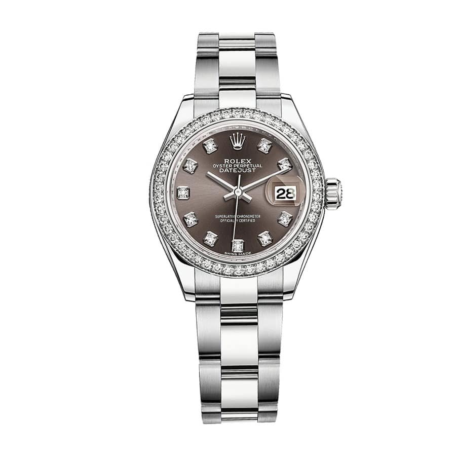 Rolex Datejust 41 126334 Super Clone: Steel Fluted Bezel Dark Grey Diamond Dial